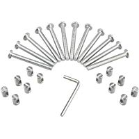 Kit de tuercas de perno de barril M6 incluyendo pernos de barril M6 x 2.48 pulgadas, tuercas de barril M6 x 0.49 pulgadas y 1 x llave Allen, 12 Set para muebles, cunas, camas, cunas y sillas