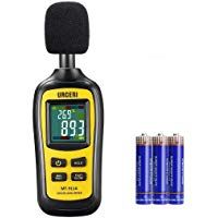 URCERI Medidor de Sonido, Decibel&iacute;metro, 35-135 dB, Datos M&aacute;ximos/M&iacute;nimos/Retenci&oacute;n, Medidor de temperatura y pantalla LCD, Incluida la bater&iacute;a