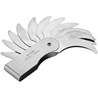 Medidor de filetes de radio, acero inoxidable, herramienta de medici&oacute;n c&oacute;ncava convexa para herramientas y troqueles, maquinistas y muchos otros trabajadores para comprobar el radio (R25-50 mm)