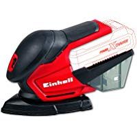 Einhell TE-OS 18 Li Solo - Lijadora m&uacute;ltiple sin cable, 6 papeles abrasivos para madera, 22000 oscilaci&oacute;nes/min, sin bater&iacute;a/cargador, color rojo y negro