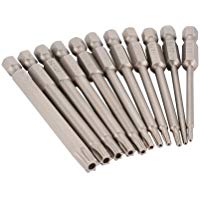 Puntas Torx Magn&eacute;tico Tornillos, T6-T40 75 mm largo extensi&oacute;n V&aacute;stago hexagonal de 1/4 puntas seguridad para Destornillador (11 piezas)