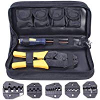 Amzdeal Crimpadora con 5 Pinzas Intercambiables 1*destornillador y 1*caja de Almacenamiento para la Deformaci&oacute;n del Cable de Red
