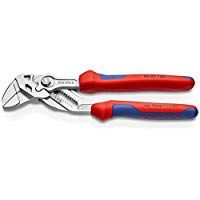KNIPEX 86 05 180 Tenaza llave Alicates y juego de llaves en una sola herramienta cromado con fundas en dos componentes 180 mm