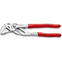 KNIPEX 86 03 180 Tenaza llave Alicates y juego de llaves en una sola herramienta cromado recubiertos de pl&aacute;stico 180 mm