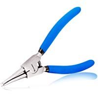 SPEEDWOX Alicates internos externos con anillas dobladas para mand&iacute;bula recta, alicates de precisi&oacute;n para anillos de retenci&oacute;n de acero de carbono, herramienta de reparaci&oacute;n de manos de 17,78 cm, azul