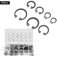 225 piezas Anillo de retenci&oacute;n a presi&oacute;n,Circlips,Anillos de seguridad,Juego de cajas surtidas Circlip,Metal,internos y externos,En una caja de pl&aacute;stico