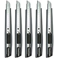 ARTGEAR 5 piezas 9mm C&uacute;ter de Cuchillas Profesional &aacute;ngulo de Corte de 60 grados, Snap-Off de Acero de Carbono Cuchillo, Autom&aacute;tico de Vinilo Herramientas