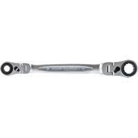 KS Tools 503.4745 Llave poligonal de carraca doble, reversible, articulada, 4 en 1 (10x13-17x19)