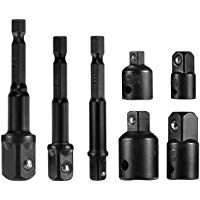 Qibaok 3 piezas Hexagon Socket Adapter Socket Adaptador Socket Wrench 1/4", 1/2", 3/8"+ Socket Adaptador 4 piezas 1/4 a 3/8-3/8 a 1/4 in. - 3/8 a 1/2-1/2 a 3/8
