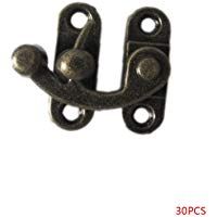 Pegcdu 30 Piezas de tama&ntilde;o peque&ntilde;o Antiguo Bronce Metal Horns pestillo de Hierro de Madera del Cerrojo de Las Hebillas de Bricolaje Caja de Almacenamiento