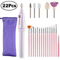 Broca el&eacute;ctrica para u&ntilde;as, port&aacute;til 5 en 1, lima de u&ntilde;as para manicura, m&aacute;quina de moler para u&ntilde;as, dise&ntilde;o con 15 paquetes de pinceles para u&ntilde;as, pinceles de pintura para u&ntilde;as.