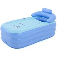 KAHE2016 - Ba&ntilde;era hinchable port&aacute;til de PVC plegable para adultos, azul