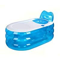 KAHE2016 - Ba&ntilde;era hinchable port&aacute;til de PVC plegable para adultos, azul