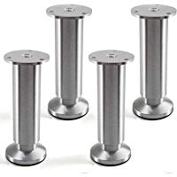 Juego de 4 x SO-TECH&reg; Patas de Mueble ALPHA Alto ajustable Aluminio cepillado Capacidad de Carga hasta 250 kg Alto: 150 mm