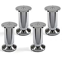 Juego de 4 x SO-TECH&reg; Patas de Mueble ALPHA Alto ajustable Cromo abrillantado Capacidad de Carga hasta 250 kg Alto: 100 mm