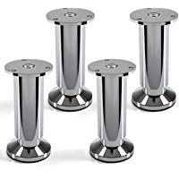 Juego de 4 x SO-TECH&reg; Patas de Mueble ALPHA Alto ajustable Cromo abrillantado Capacidad de Carga hasta 250 kg Alto: 120 mm
