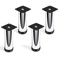Set de 4 x SO-TECH&reg; Pata de Mueble "JIM" Cromado &Oslash; 50 mm Alto 150 mm Capacidad de Carga muy Alta