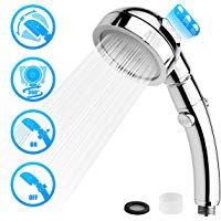Alcachofa de Ducha, Viixm Cabezal de Ducha Bot&oacute;n de Parada Agua, Ducha de Mano Alta Presi&oacute;n Universal Extra&iacute;ble Rotaci&oacute;n de 360 &deg;, Ahorro de Agua Modo Ajustable y Material Antioxidante