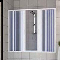 RL Puerta Mampara de ba&ntilde;era 170 CM de PVC Mod. Nina con Apertura Central