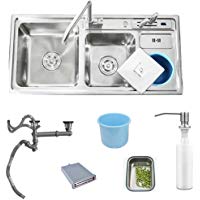 HomeLava Fregadero de Cocina de Tres Senos Fregadero de Acero Inoxidable