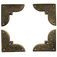 Chenxi tienda 8&nbsp;pcs antiguo decorativo Metal muebles esquina &aacute;ngulo de paquete de regalo caja de madera de hierro