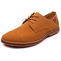 Best-choise Zapatos Holgazanes Casuales de los Hombres ata para Arriba Oxfords Casuales de Cuero de Microfibra Superior de Gran tama&ntilde;o Llamativo
