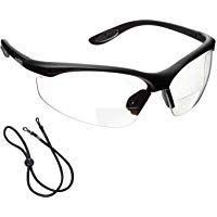 voltX 'CONSTRUCTOR' (TRANSPARENTE dioptr&iacute;a +2.0) Gafas de Seguridad de Lectura BIFOCALES que cumplen con la certificaci&oacute;n CE EN166F / Gafas para Ciclismo incluye cuerda de seguridad - Reading Safety Glasses