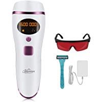 Depiladora IPL Openuye, sistema de depilaci&oacute;n para mujeres y hombres, m&aacute;quina de belleza, depilaci&oacute;n indolora, cabezal l&aacute;ser de 600,000 flashes con gafas IPL y maquinilla de afeitar