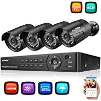 FLOUREON DVR Video Kit de vigilancia (8CH 1080N AHD HDMI DVR + 4 * 1080P 3000TVL 2.0MP c&aacute;mara Exterior), Copia de Seguridad USB, Alarma por Correo electr&oacute;nico, Sistema de Seguridad