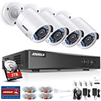 ANNKE Kit de videovigilancia 8CH 3MP DVR y 4 C&aacute;maras de Seguridad de vigilancia de CCTV 1080P con 2TB Disco Duro Acceso Remoto Visi&oacute;n Nocturna con IR Leds Exterior/Interior