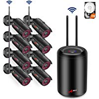 SWINWAY 1080P Kit C&aacute;maras de Vigilancia WiFi Exterior 8CH Kit C&aacute;maras Seguridad WiFi 2MP NVR WiFi 8 C&aacute;maras de Seguridad WiFi 2TB HDD para Kit videovigilancia WiFi Acceso Remoto Visi&oacute;n Nocturna