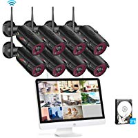 [2019 M&aacute;s Reciente] SWINWAY 1080P Kit C&aacute;maras Seguridad Inalambricas con Monitor de 15,6 Pulgadas 8CH Kit Videovigilancia WiFi con Pantalla 8 C&aacute;maras de Vigilancia con 2TB HDD Dedecci&oacute;n de Movimiento
