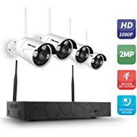 OWSOO Kit de Vigilancia 4CH, Kit de C&aacute;maras de Vigilancia, 1 NVR 4CH HD 1080P+ 4 C&aacute;mara Bala 1080P Soporte P2P, Detecci&oacute;n de Movimiento, Visi&oacute;n Nocturna, Impermeable