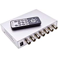 GEREE Mini color 4 ch canal CCTV v&iacute;deo Quad procesador divisor de vigilancia seguridad pantalla de alta resoluci&oacute;n apoyo IR mando a distancia