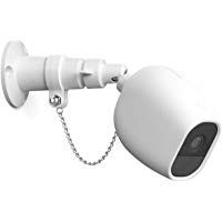 OkeMeeo - Soporte Ajustable para Interior y Exterior para Arlo Pro y Arlo Pro 2 (con Cadena antirrobo y Funda de Silicona Impermeable), Color Blanco, Blanco, 38-AR-FDTZ1B
