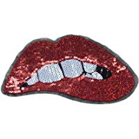 VEVICE Parche Los Labios Rojos DIY Parche Aplicaciones Motif Lentejuelas para la Ropa