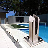 Martialart Pinza de vidrio de acero inoxidable, espiga de vidrio para balaustres, postes, balc&oacute;n, terraza, barandilla, valla, valla sin marco, paneles de balaustrada accesibles