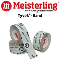 Copa de vino Tyvek - de la cinta de la cinta adhesiva, para impermeable para el tren de difusi&oacute;n abierta/debajo de la cubierta de tr&aacute;fico de difusi&oacute;n abierta, diffusion capaz/difusi&oacute;n abierta, por un lado sportsandshop al final de la cinta adhesiva, a menudo en conexi&oacute;n con vapor de frenos de sellado o de transpirable/humedad variable/vapor/de vapor de bloqueo/humedad/vapor/de vapor, nuevo desarrollado sin disolvente de alto rendimiento - acr&iacute;lico - dispersiones de cinta adhesiva, 60 mm de ancho x 25 M con ruedas