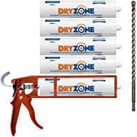 Kit de Impermeabilizaci&oacute;n Dryzone: 5 x Crema de Inyecci&oacute;n DPC 310ml + Pistola de Masilla Cox + Broca Dryzone (Tratamiento contra la Humedad Ascendente)