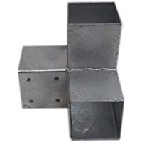 Gartenpirat Conector Poste Madera Cuadrado, Esquina, 9x9 cm, Acero, Exterior