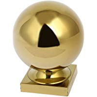 sourcing map Bola De Tapa Superior De 50mmx50mm De 201 Acero Inoxidable De Tono Oro Poste Escalera Vallado