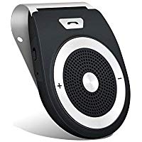 Aigoss Manos Libres Bluetooth 4.1 Coche Kit, reducci&oacute;n de eco y ruido de fondo para la visera Soporta GPS,universal, M&uacute;sica, Altavoz Inal&aacute;mbrico para Tel&eacute;fonos M&oacute;viles, conectar dos tel&eacute;fonos