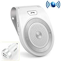 Aigital Manos Libres para Coche Kit Bluetooth Altavoz Inal&aacute;mbrico con Siri y Asistente Google Auto Encendido Apagado Soporta GPS, M&uacute;sica, Llamadas, Conectividad de Doble Enlace Reducci&oacute;n de Eco