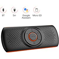 Aigoss Manos Libres para Coche Bluetooth 4.2 con Siri y Google Assistant, Kit de Coche Altavoz Inal&aacute;mbrico para Visera, Conexi&oacute;n de 2 Tel&eacute;fonos Simult&aacute;neamente