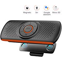 NETVIP Manos Libres Coche Bluetooth 4.2 con Siri y Google Assistant Kit de Coche Altavoz Inal&aacute;mbrico para Visera Altavoz Inal&aacute;mbrico Magn&eacute;tico Conexi&oacute;n de 2 tel&eacute;fonos simult&aacute;neamente Apoyo Tarjeta TF