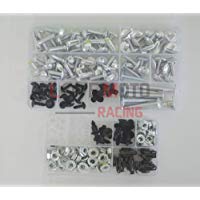 LoveMoto Juegos completos de Tornillos y Tuercas de carenado para YZF 1000 R1 04 05 06 YZF1000 R1 2004 2005 2006 Clips de fijaci&oacute;n y Tornillos de Aluminio Plata