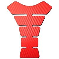 Protector para dep&oacute;sito de motocicleta con efecto de fibra de carbono, color rojo