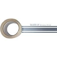 Villa D '10032&nbsp;rollo de Tiras adhesivas con 3&nbsp;HILOS, Color Plateado, 50&nbsp;mm X 10&nbsp;MT