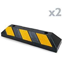 PrimeMatik - Tope de Suelo para Ruedas de Parking Aparcamiento de Goma 55 cm 2-Pack