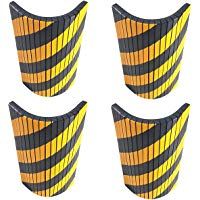 FSWP4425BYx4 Protecci&oacute;n garaje adaptable, tiras de espuma adhesivas con cortes en su cara vista para permitir adaptarlo a cualquier esquina y columnas redondas, 44x25x2 cm, negro/amarillo (4 piezas)